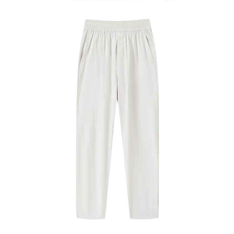 Roupas esportivas, Calças de secagem rápida, Calças longas soltas de outono para homens em seda de gelo fina para corrida ao ar livre, Calças longas casuais para treinamento de yoga e fitness