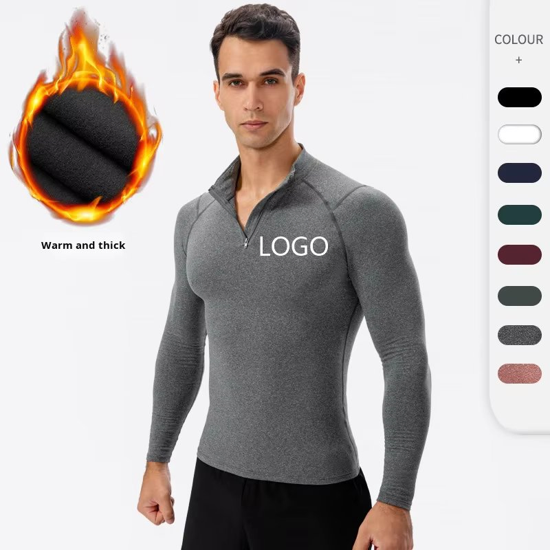 Camisetas de Manga Longa Masculinas para Esportes e Academias, Moletons Quentes Masculinos para Esportes, Camisas de Corrida de Manga Longa Esticadas para Homens