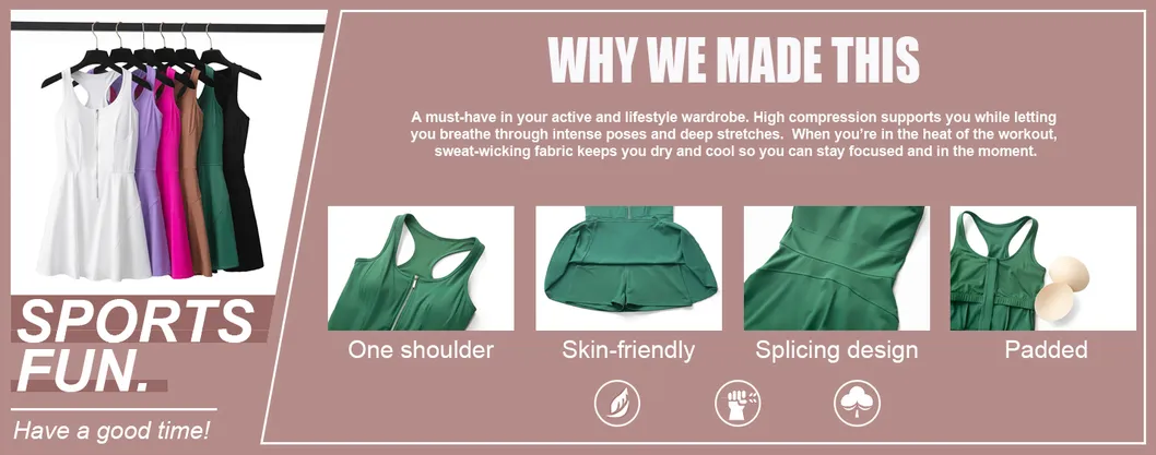 Vestido de Exercício Feminino com Shorts Embutidos
