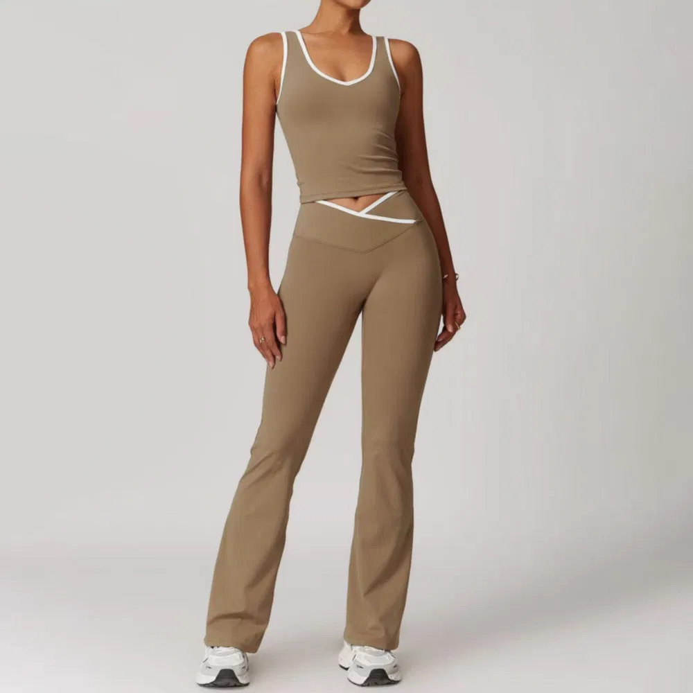 Roupas de Esporte Femininas Venda Quente na Amazon Conjunto de Yoga de Secagem Rápida para Academia