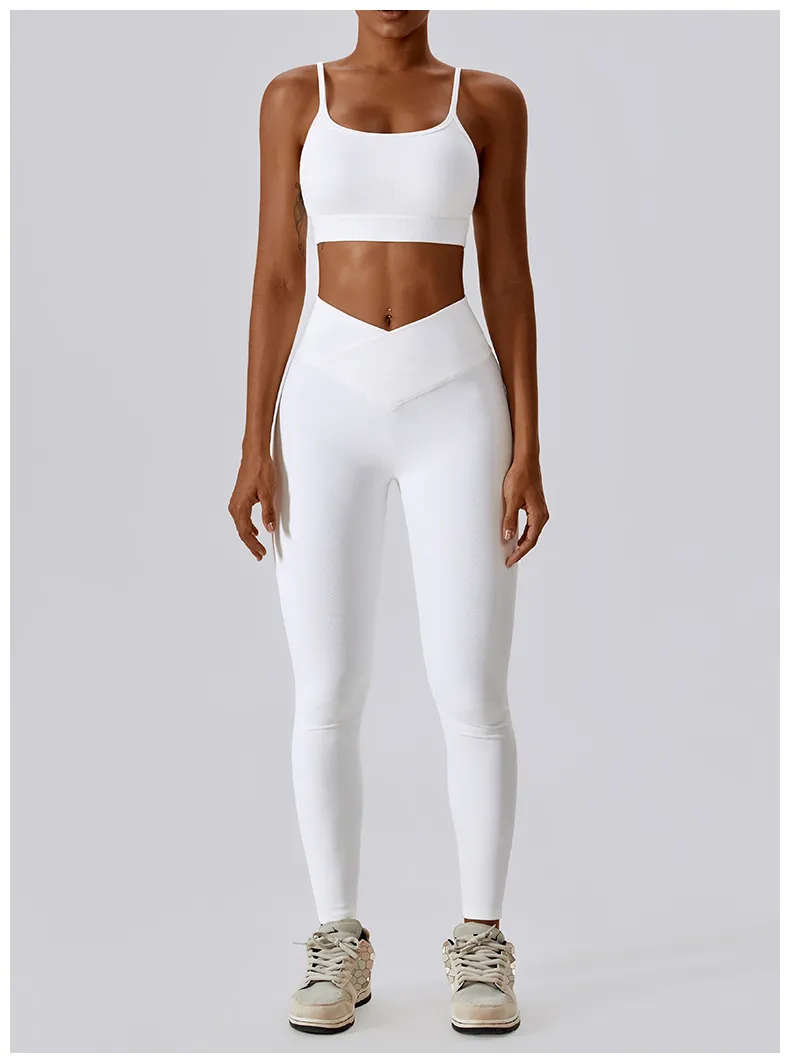 Novo Design 4 Calças de Yoga Flare de Compressão Ribbada e Stretchy para Atividades Físicas