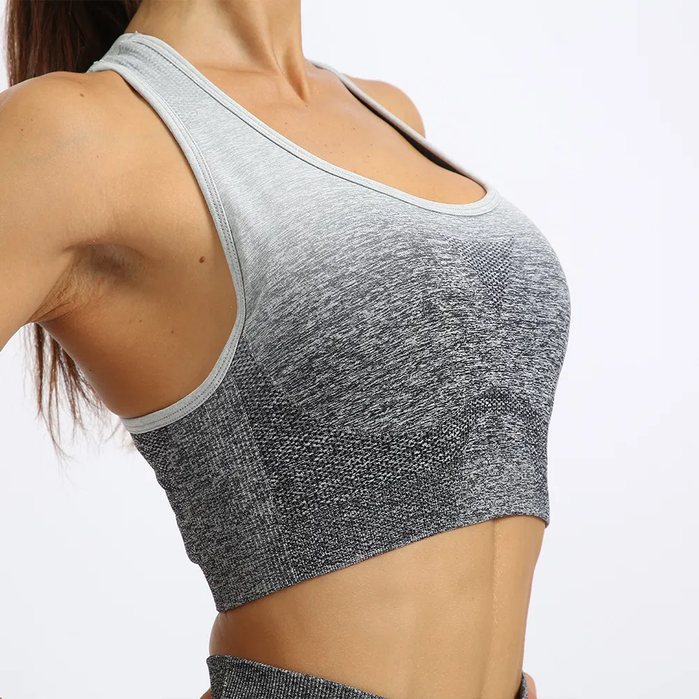 Conjunto de Esportes Ombre de Alta Elasticidade para Mulheres, Conjunto de Yoga Fitness, Roupa de Academia