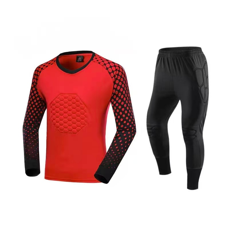 Camisa de Goleiro de Futebol de Alto Desempenho para Homens com Sublimação Completa e Protetores de Espuma, Equipamento, Roupas de Treinamento, Tamanho Adulto, Logotipo Personalizado
