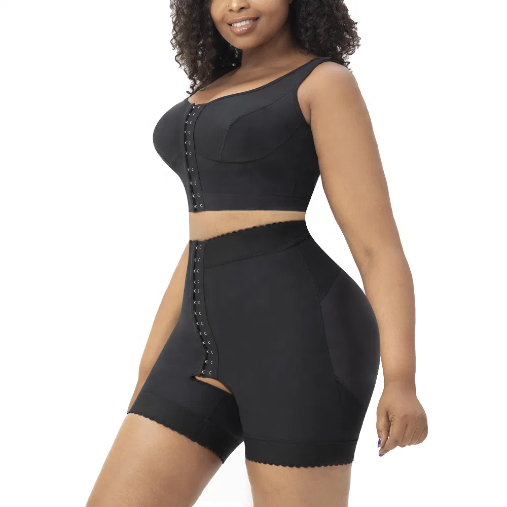Conjunto de Shapewear para Mulheres com Shorts Modeladores, Tops e Colete de Alta Compressão, Fajas Colombianas Pós-Cirurgia 2