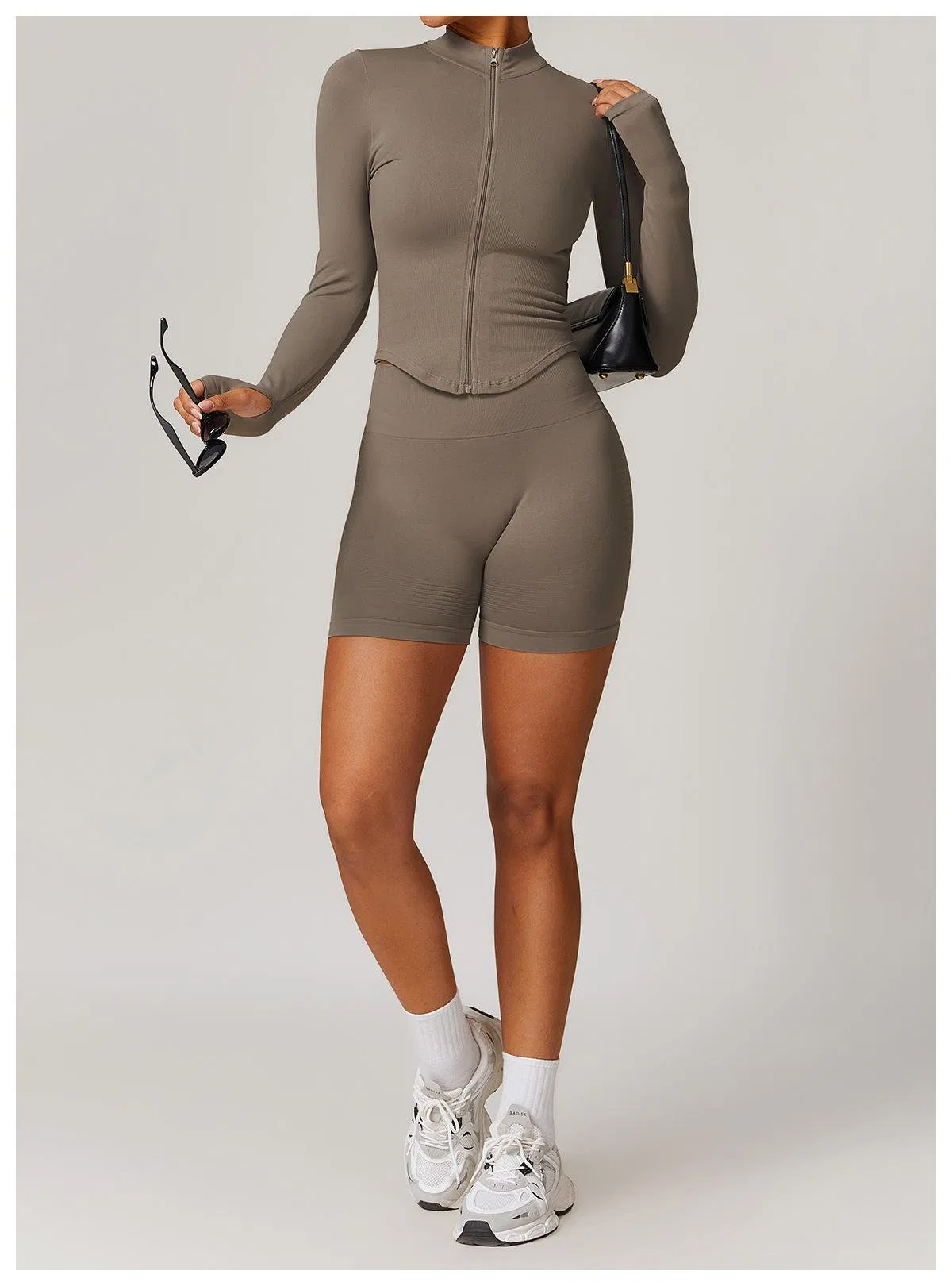 Conjunto de Yoga Sem Costura de Alta Elasticidade para Mulheres, Roupas de Treino para Fitness