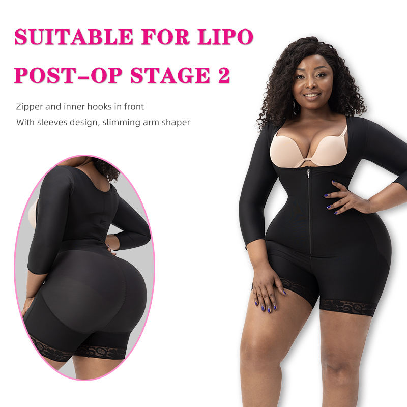 Cirurgia pós-operatória de lipoaspiração, levantamento de glúteos, faja, roupas modeladoras, modeladores, corpete aberto, vestuário de modelagem corporal, roupa de compressão