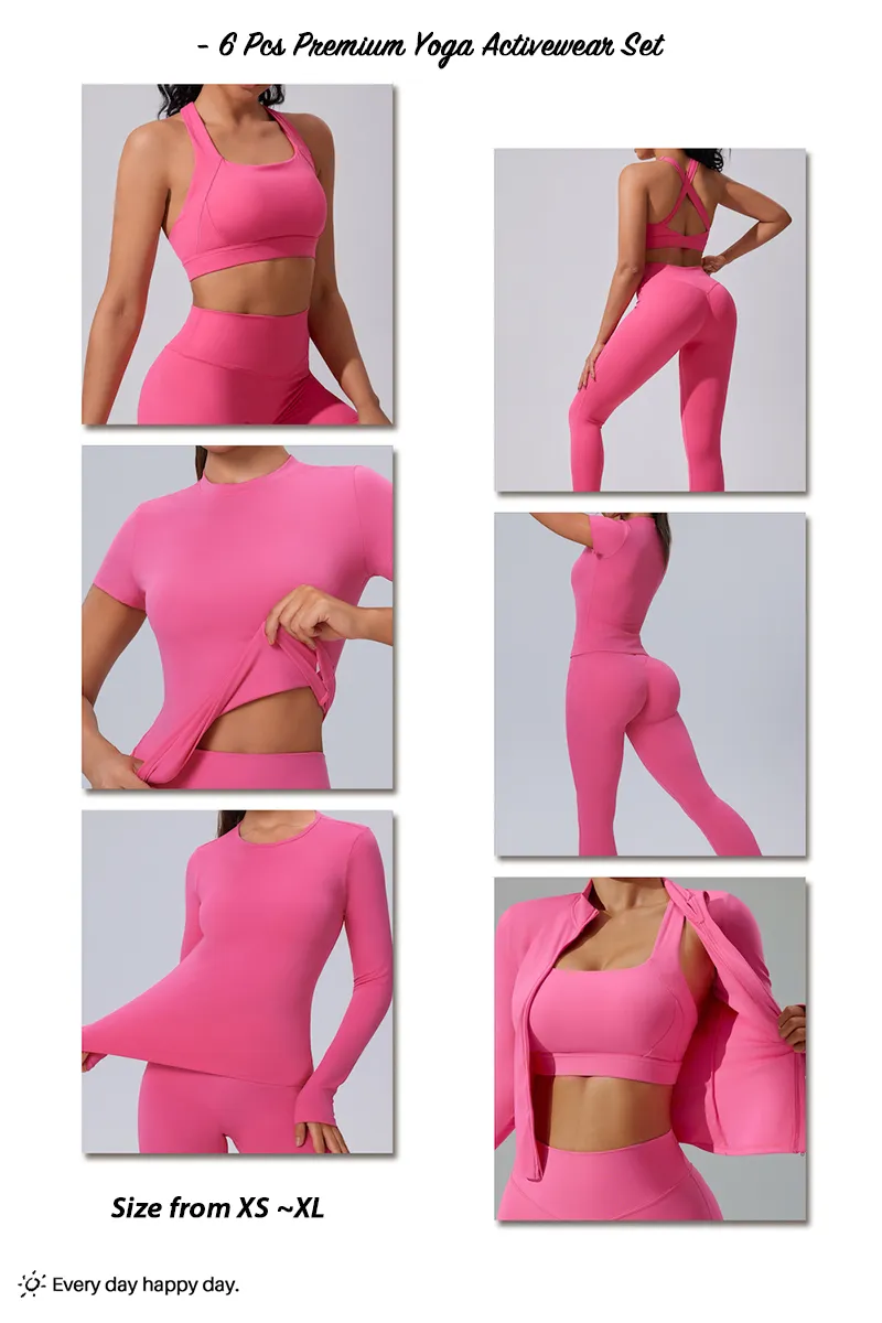 Vendas por atacado 6 PCS Roupas de Atividade Premium para Pilates e Fitness para Mulheres