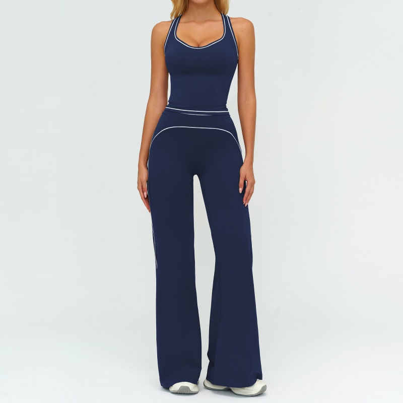 Roupas Elegantes e Respiráveis para Mulheres, Calças de Perna Larga + Top de Treino, Conforto Macio, Moda Feminina