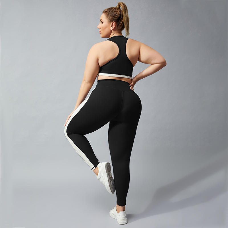 Conjunto de Leggings Plus Size de Cintura Alta para Atividades Físicas e Yoga com Controle de Barriga, Melhores Roupas de Yoga Femininas