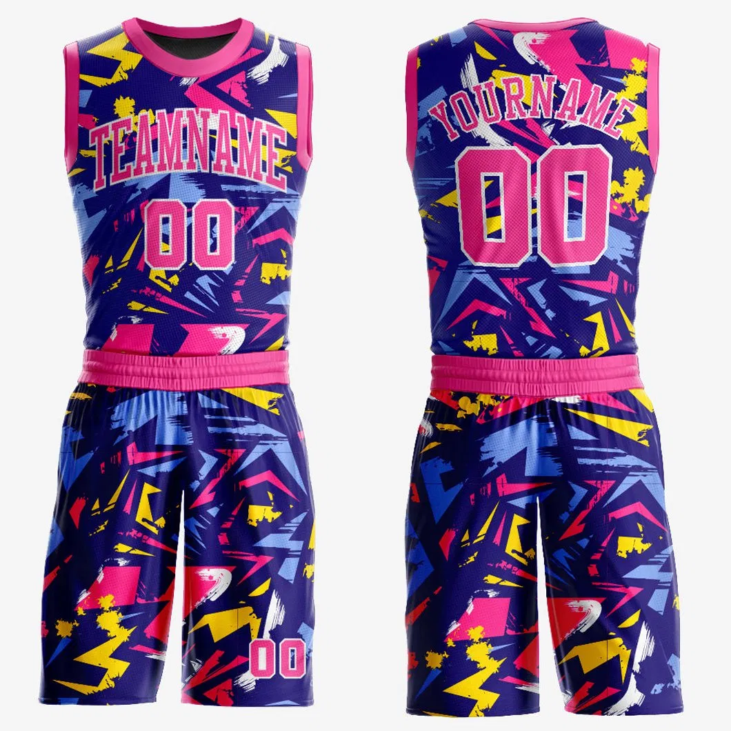 Preço de Fábrica Uniforme Esportivo Personalizado em Malha de Poliéster para Equipe de Basquete