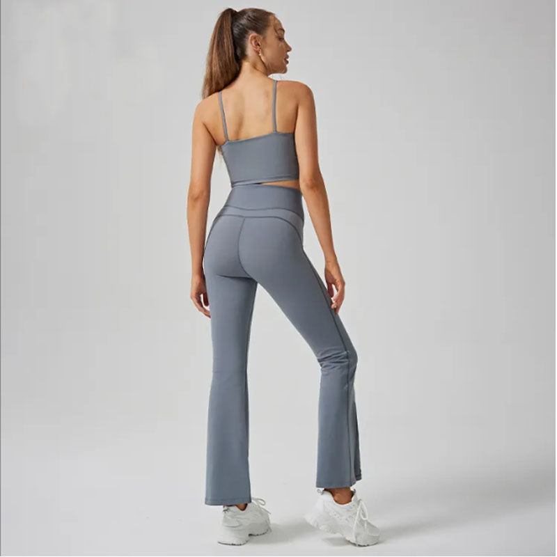 Roupas Atléticas com Logo Personalizado 2 Peças Moda Esportiva para Mulheres Conjunto de Top de Ginástica Roupa de Treino Conjuntos de Fitness Yoga