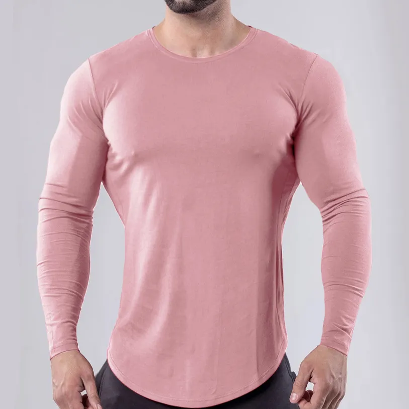Camiseta de Manga Longa de Fitness Muscular