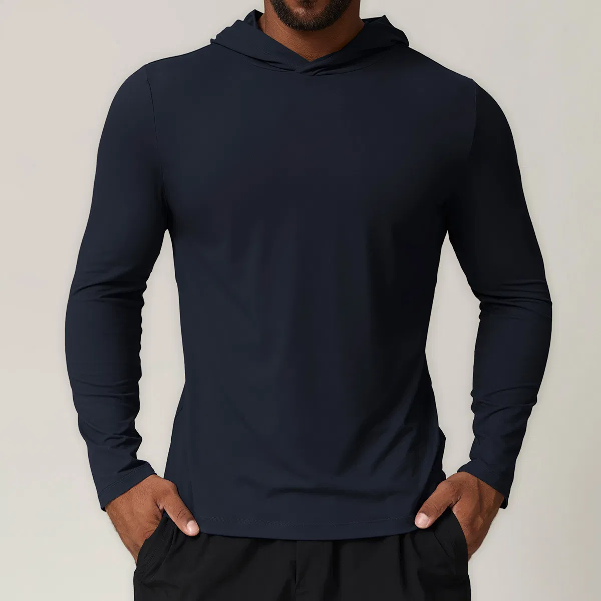 Camisetas de moletom com capuz casuais masculinas, secagem rápida, de manga longa, pulôver para corrida, vestuário de fitness para atividades ao ar livre