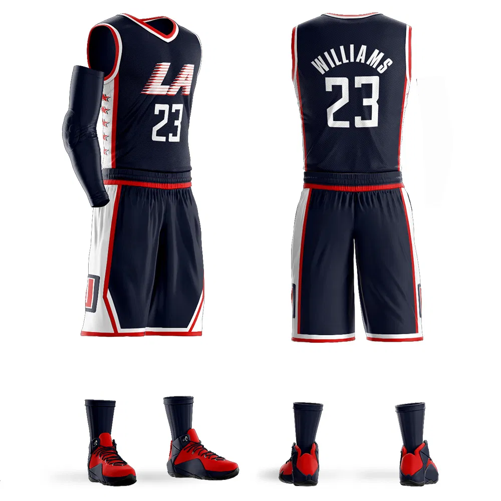 Conjunto de Camiseta de Basquete Personalizada e Confortável, Uniforme Profissional de Basquete, Roupas para Esportes em Equipe