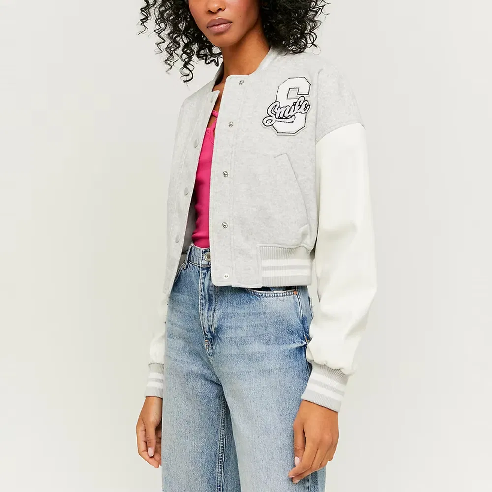 Conjunto de moletom cropped slim fit de cor sólida personalizado por atacado, casual, duas peças, com zíper, moda esportiva para mulheres