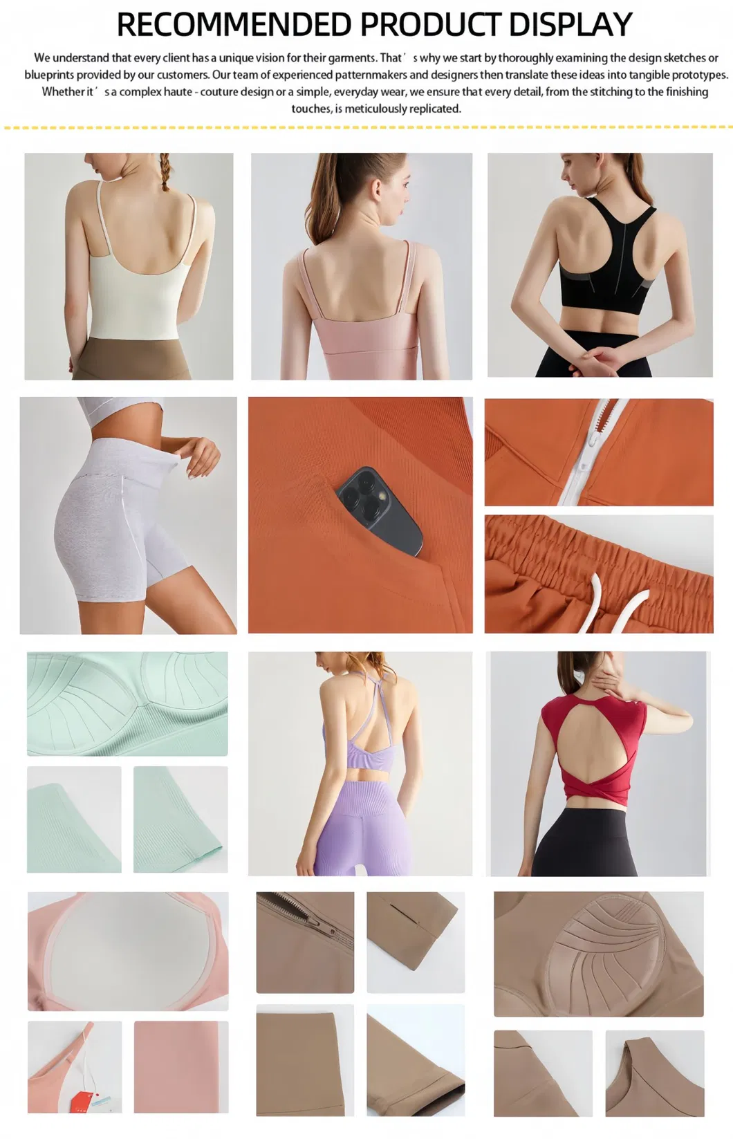 Conjunto de roupas esportivas casuais personalizáveis e modernas com design de bordado estiloso