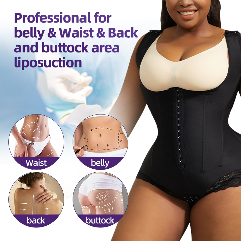 Moldador de Corpo Inteiro de Alta Qualidade com Controle de Barriga, Macacão Shapewear, Fio Dental, Faja Lombar para Mulher, Roupa de Compressão para Uso Pós-Lipoaspiração