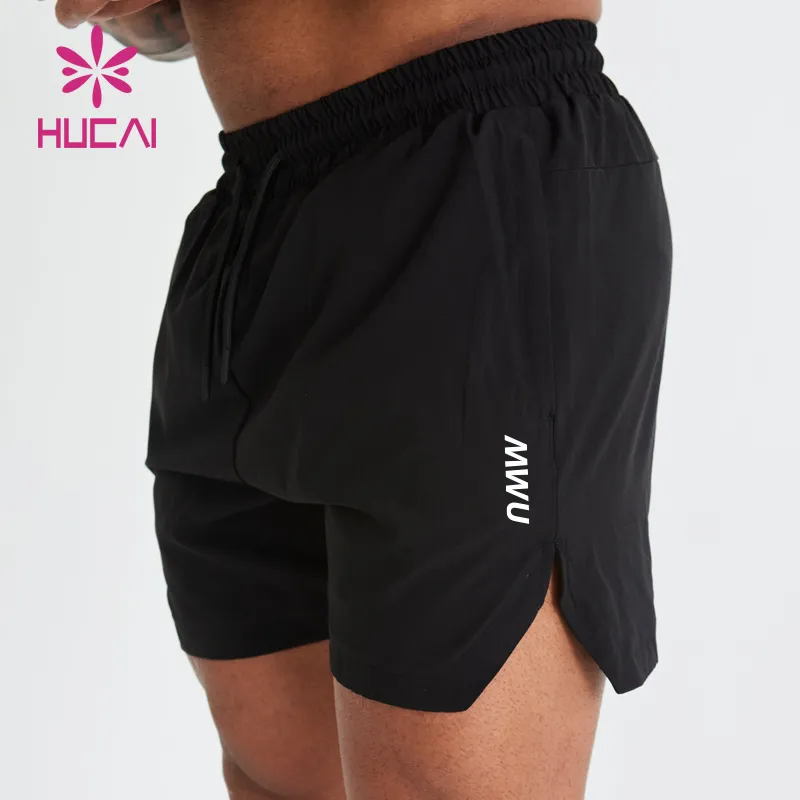 Shorts personalizados de poliéster e elastano respiráveis com cordão, roupas atléticas ativas para corrida, treino e esportes, vestuário masculino para fitness e academia