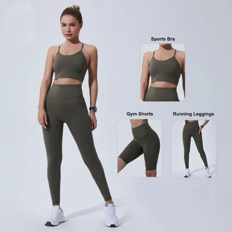 2025 Novo Macacão Secagem Rápida Moda Feminina Roupas Esportivas Corrida Academia Conjunto Treino Fitness Yoga Atacado 1688
