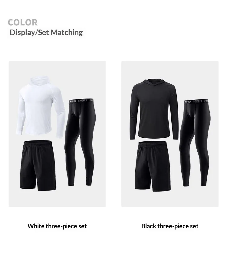 Conjunto de Compressão Personalizado por Atacado 3PCS para Homens, Traje de Esporte para Academia