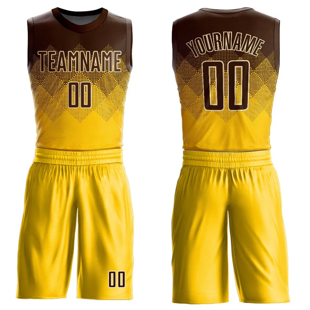 Preço de Fábrica Uniforme Esportivo Personalizado em Malha de Poliéster para Equipe de Basquete