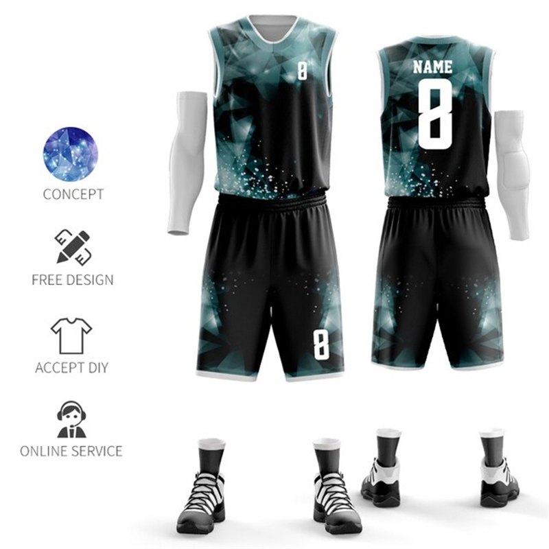 Roupas de basquete personalizadas de poliéster e spandex de design OEM de alta qualidade