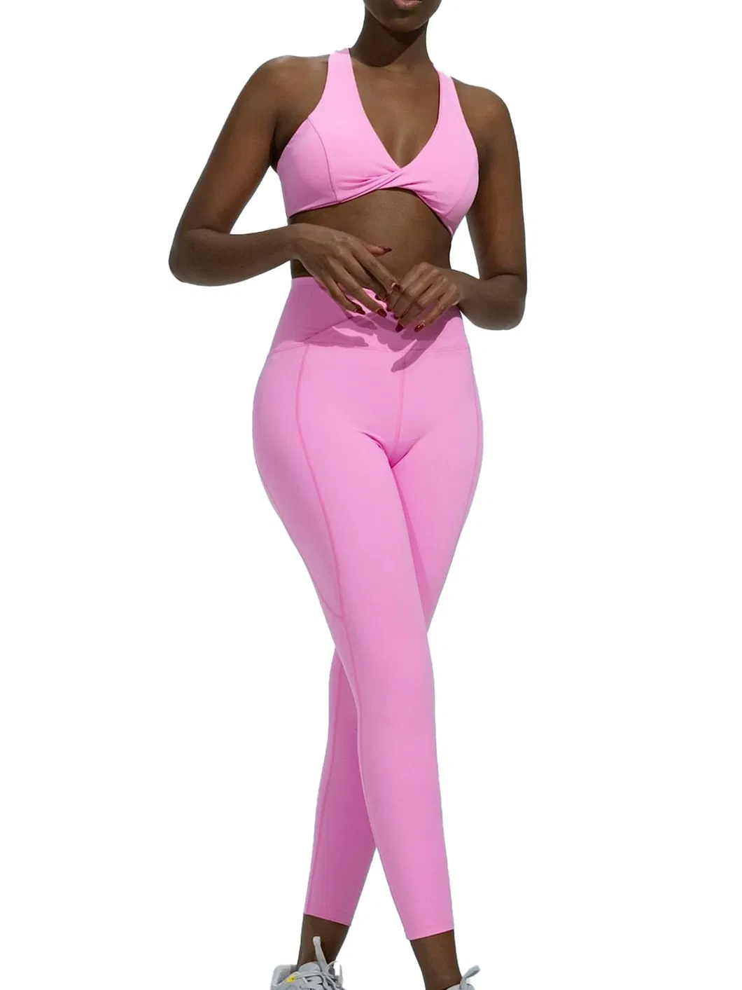 Conjunto de Roupas de Yoga para Academia, Roupa Casual, Roupa Íntima Feminina, Ajuste Justo, Secagem Rápida, Alto Suporte, Sutiã com Alças Cruzadas e Leggings de Yoga, Roupas de Esporte
