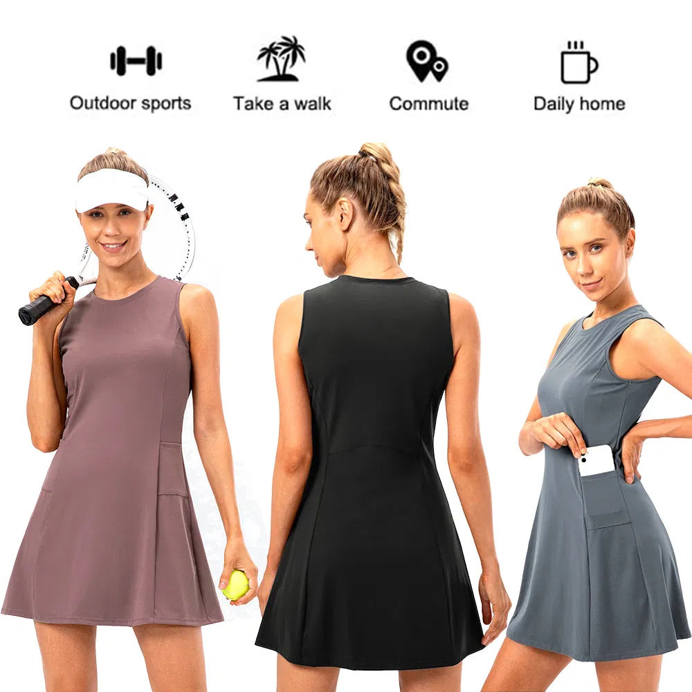 Conjunto vestido desportivo para ténis