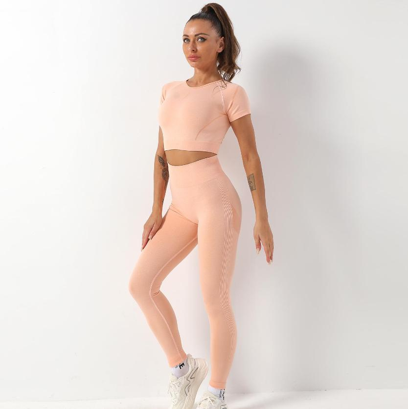 2PCS Conjunto de Roupas de Esporte Femininas, Stretchable, Respirável, para Exercícios, Yoga, Academia, Treino, Fitness, Roupa, Conjuntos de Treino, Sutiã Esportivo, Leggings de Ciclista, Roupas Personalizadas