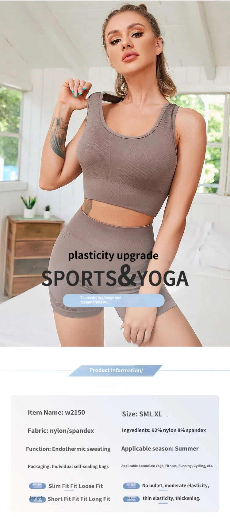 Calças de Yoga de Malha Sem Costura, Camiseta de Manga Curta, Roupas de Exercício para Corrida
