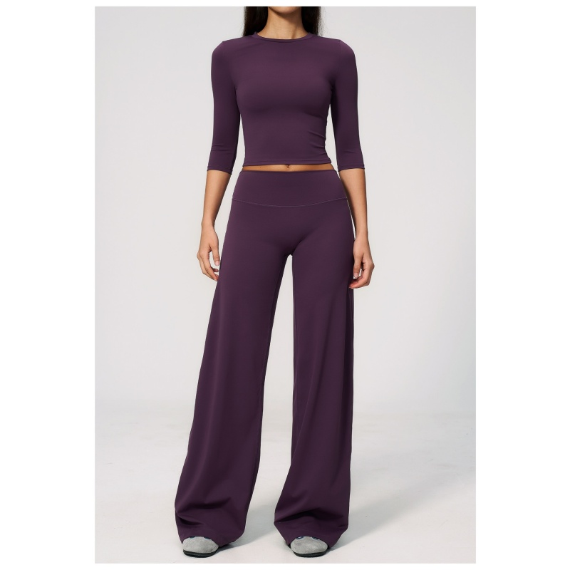Novo Conjunto de Fitness Casual para Mulheres com Alta Elasticidade para Yoga 2 Peça de Exercício ao Ar Livre com Secagem Rápida