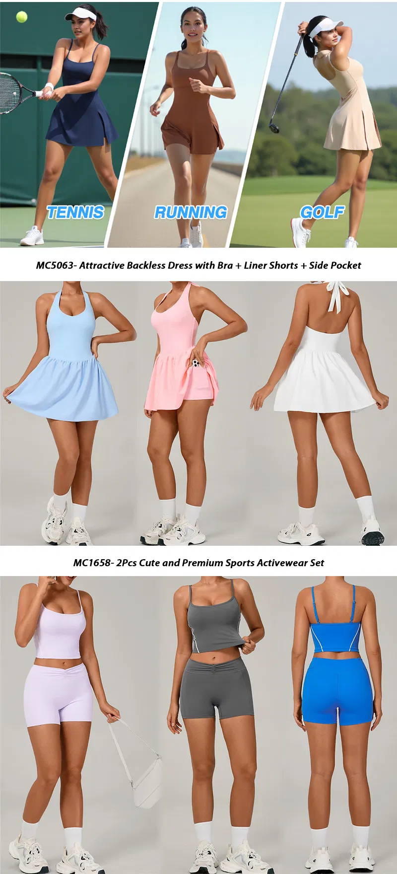 Vestido de exercício para tênis
