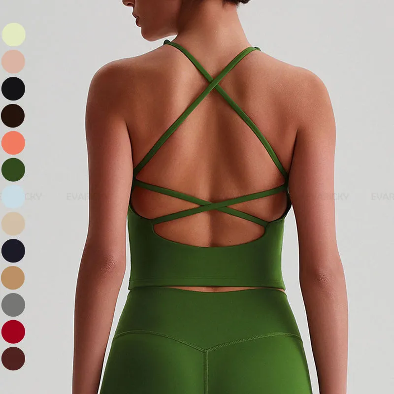 Conjunto de Top de Esporte de Alto Desempenho e Regata para Yoga e Academia