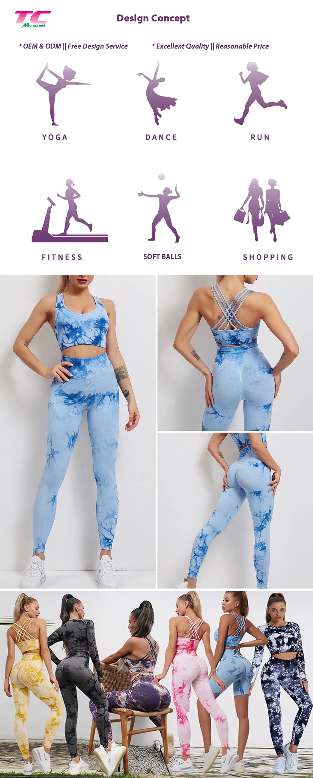 Vestuário de Pilates Premium Tie Dye