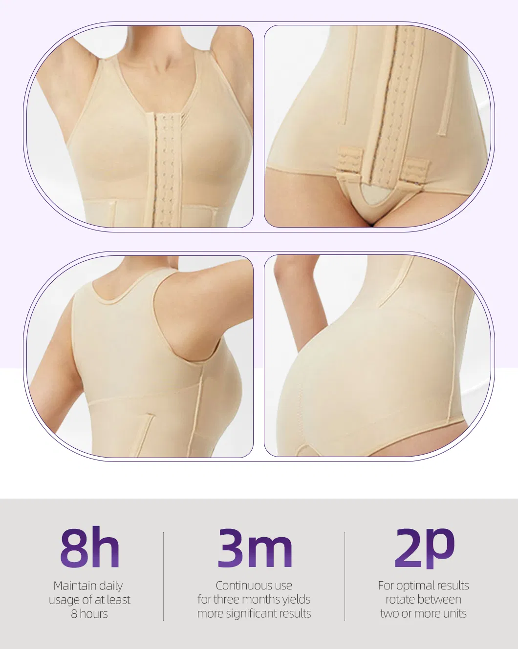 Shapewear de Compressão Colombiano PARA Mulher Estágio 1 Shapewear Usado Garment Liposuction Fajas Colombianas Pós Cirurgia com Sutiã Modelador de Corpo Corset