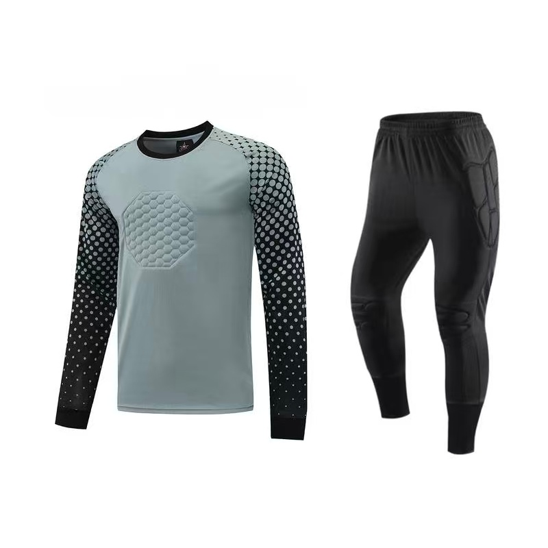 Camisa de Goleiro de Futebol de Alto Desempenho para Homens com Sublimação Completa e Protetores de Espuma, Equipamento, Roupas de Treinamento, Tamanho Adulto, Logotipo Personalizado