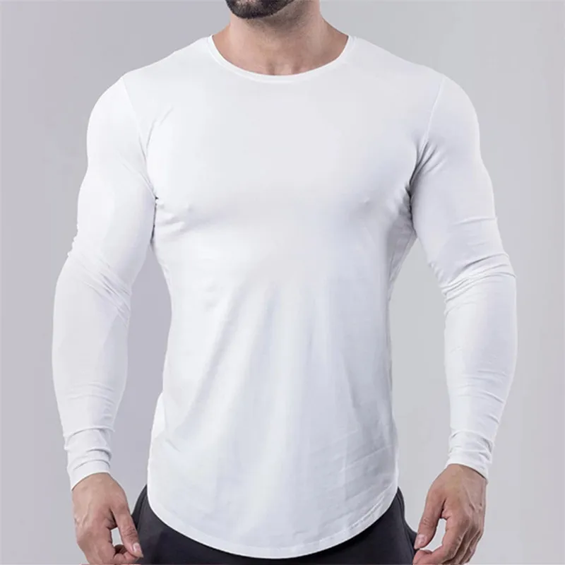 Camiseta de Manga Longa de Fitness Muscular
