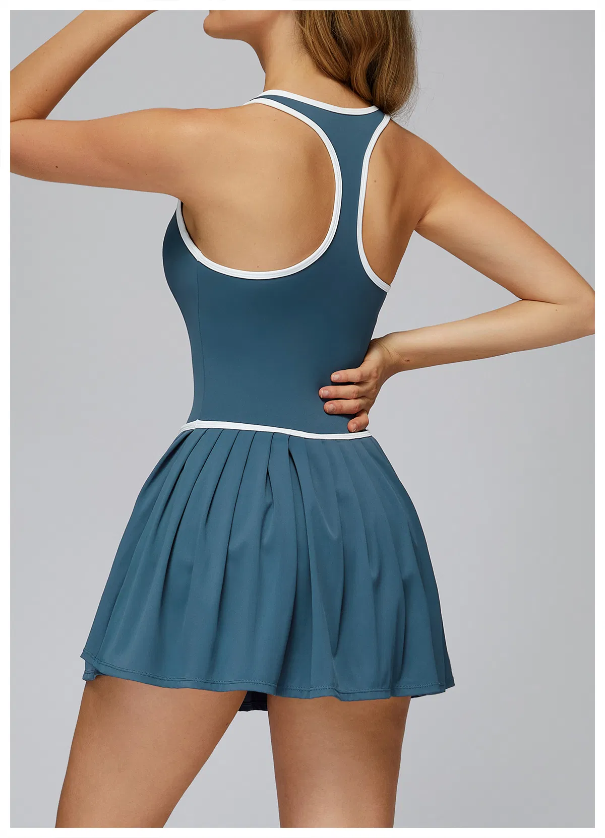 Roupas de Ginástica Femininas Personalizadas com Logo, Vestido Halter, Saia de Tênis
