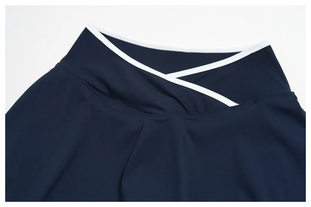 Saia de Tênis Esportiva ao Ar Livre para o Verão, Respirável, Cintura Alta, Modelo A, Conjunto de Academia