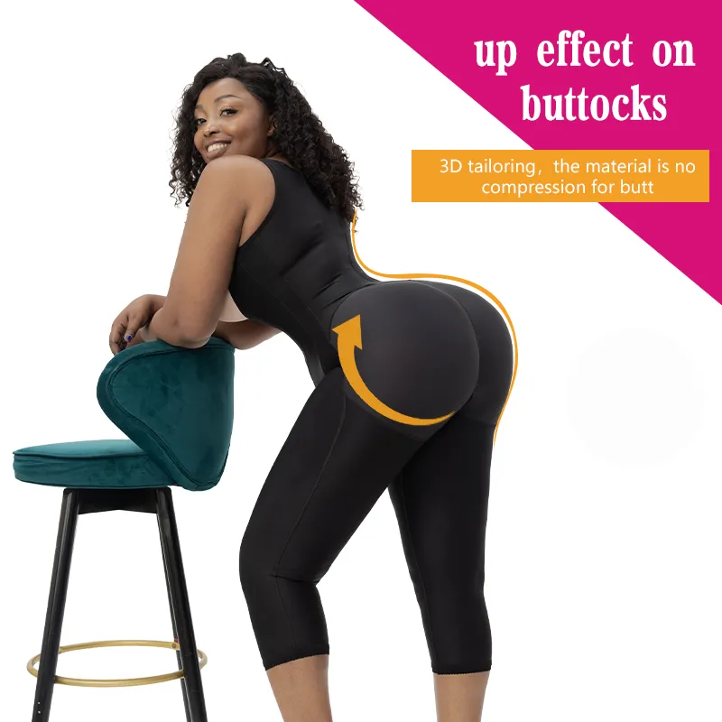 Stage 1 Bbl Colombianas Pós Cirurgia Gaine Amincissante Mulher Abdominoplastia Roupa de Compressão Tecido Elástico PARA Fajas