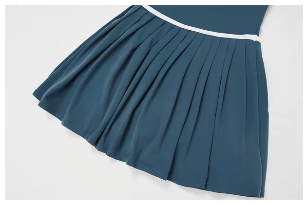 Roupas de Ginástica Femininas Personalizadas com Logo, Vestido Halter, Saia de Tênis