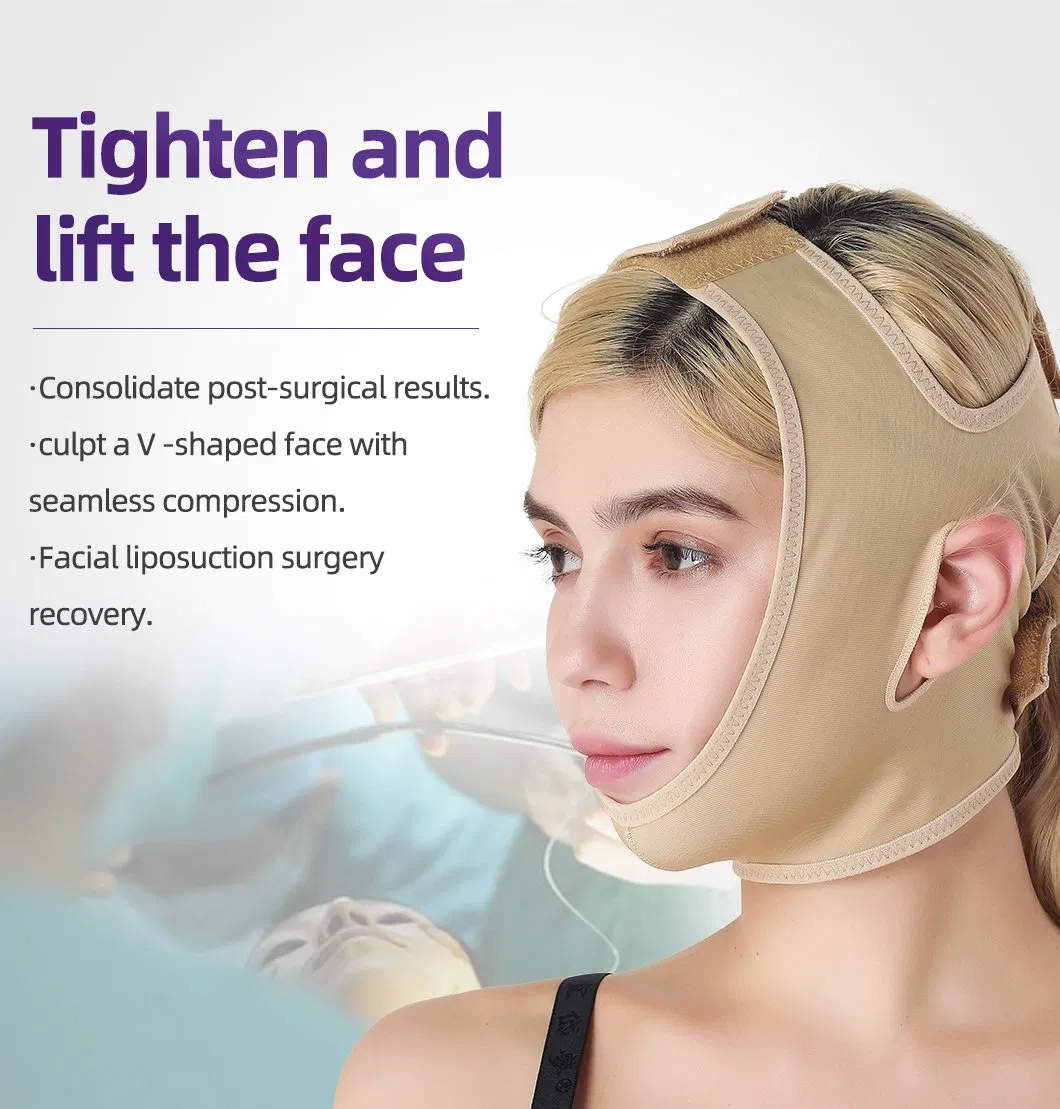 Melhor Cinta de Compressão para Recuperação Pós-Cirurgia de Lifting Facial com Fios, Faixa Facial Modeladora, Correção Elástica, Roupas de Compressão Slimming