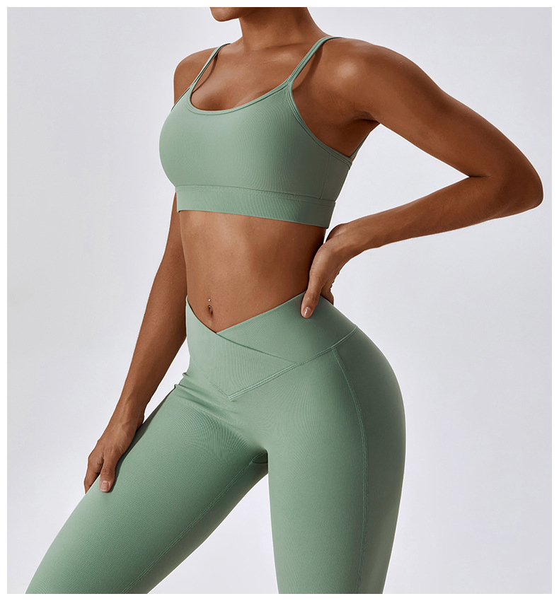 Novo Design 4 Calças de Yoga Flare de Compressão Ribbada e Stretchy para Atividades Físicas, com Cintura Alta, Leggings e Tights para Mulheres