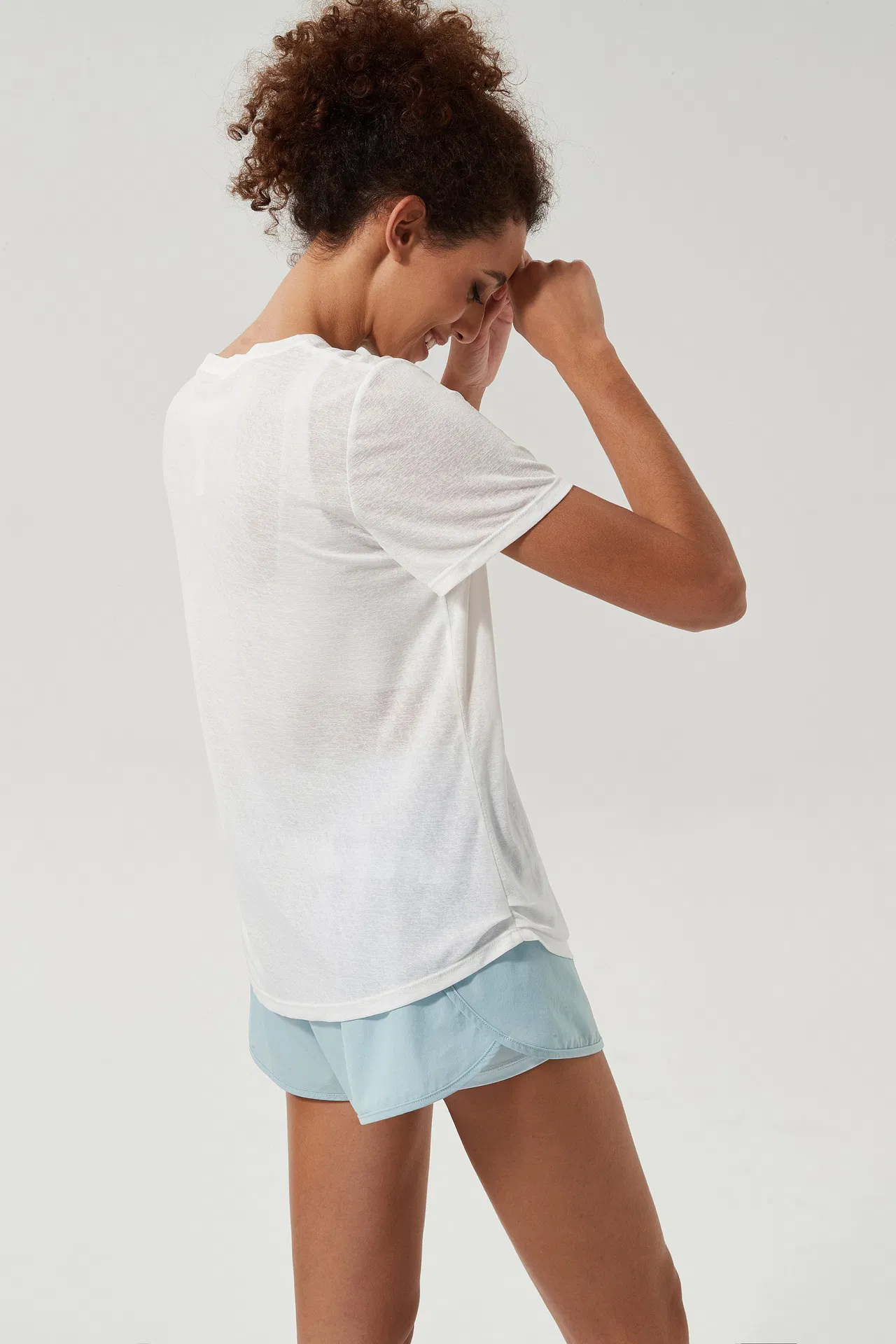 Camisetas femininas personalizadas, soltas, cropped, camisetas de yoga, roupas esportivas, tops de fitness, blusas de yoga de secagem rápida, roupas de ginástica para corrida