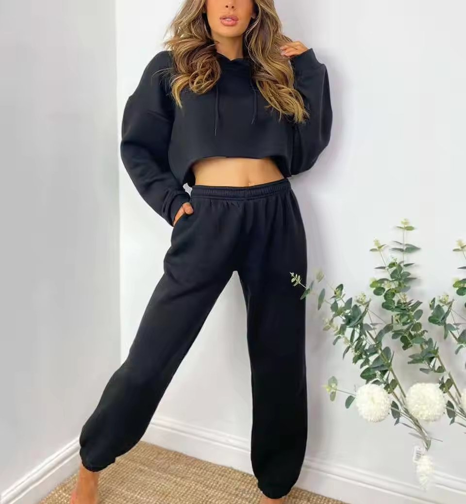 Roupas de Esporte Femininas Plus Size Lazer Vendendo Bem Casual Algodão Academia Cropped Oversized 2 Peça Moda Roupas de Esporte