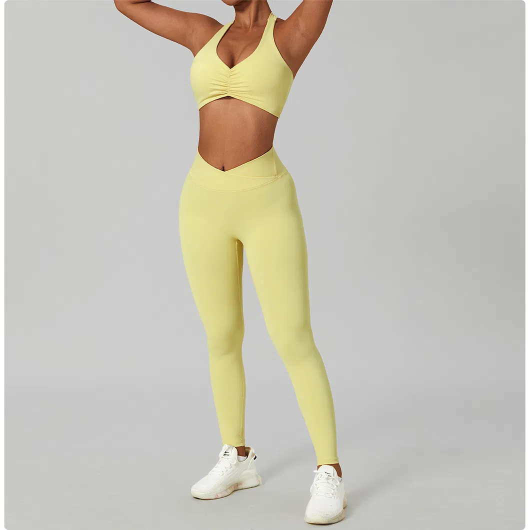 Conjunto de Roupas de Esporte Femininas para Yoga