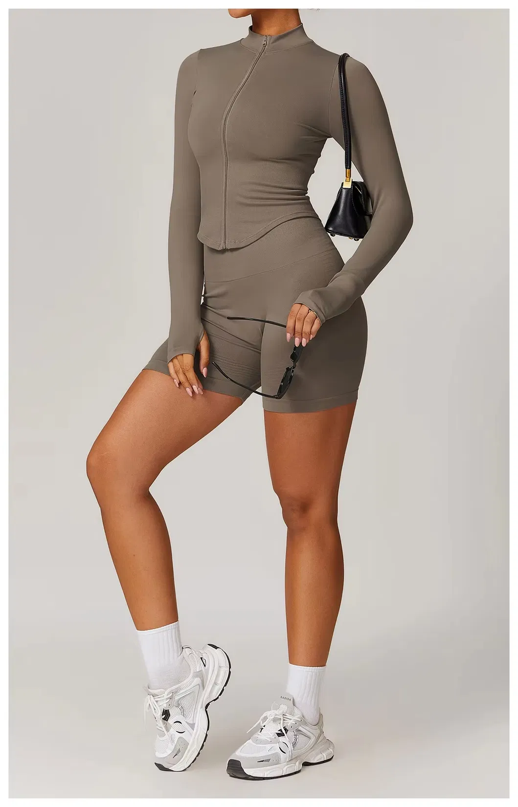 Conjunto de Yoga Sem Costura de Alta Elasticidade para Mulheres, Roupas de Treino para Fitness