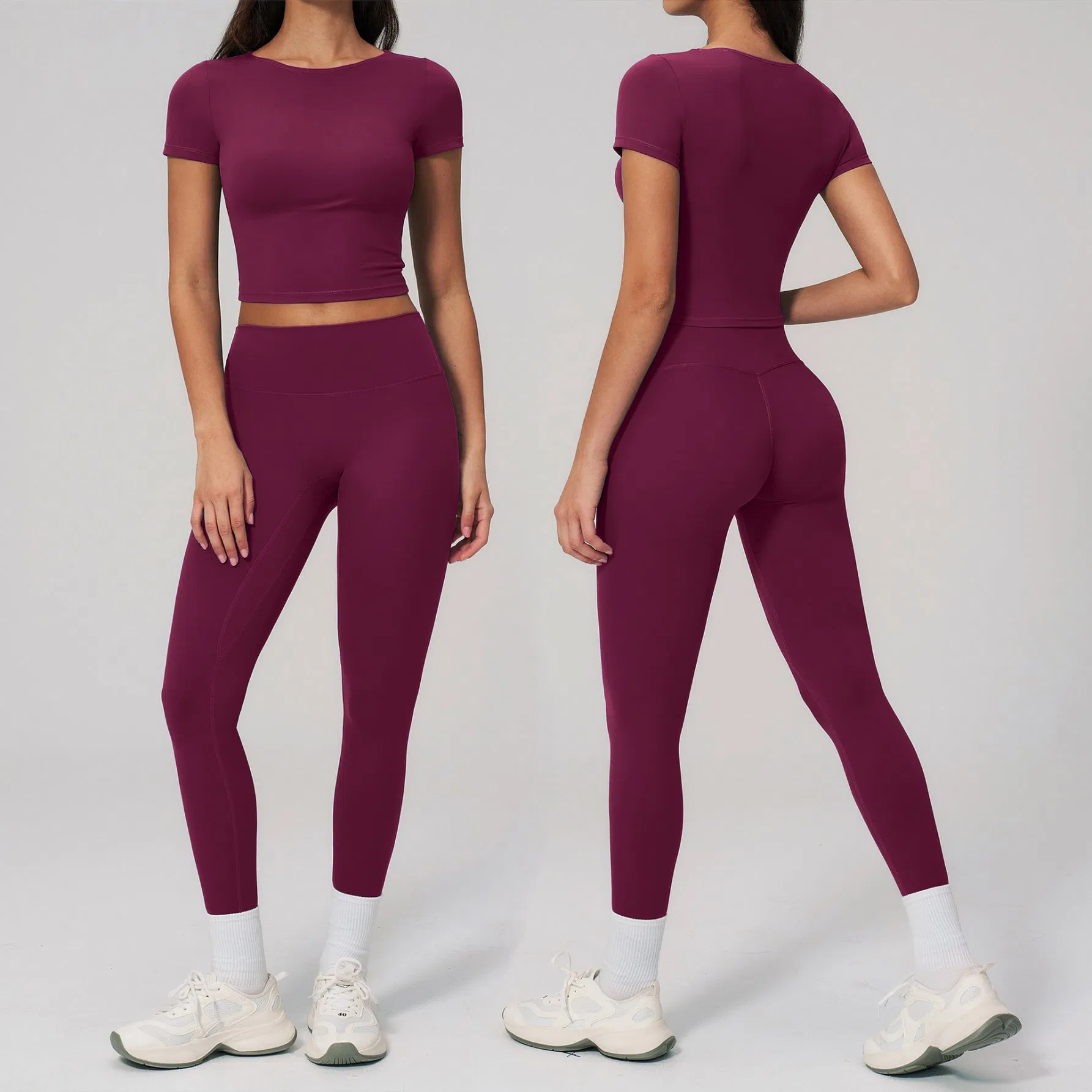 Roupas de Atividade Física Femininas Atacado, Roupas de Exercício, Roupas de Yoga com Sutiã/Camisetas, Shorts Justos, Leggings, Calças Flare