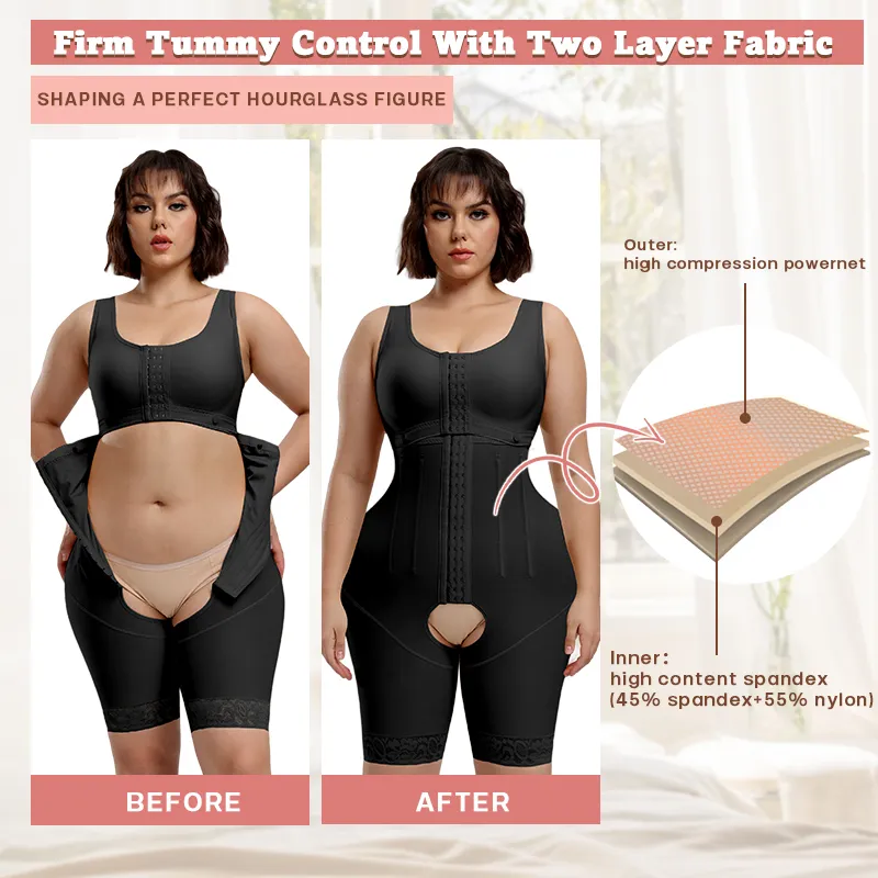 Faja de Compressão Alta Liposução Estágio 2 Pós-Operatório Fajas Reloj De Arena Tamanho Plus Controle de Barriga Bbl Fajas Colombianas