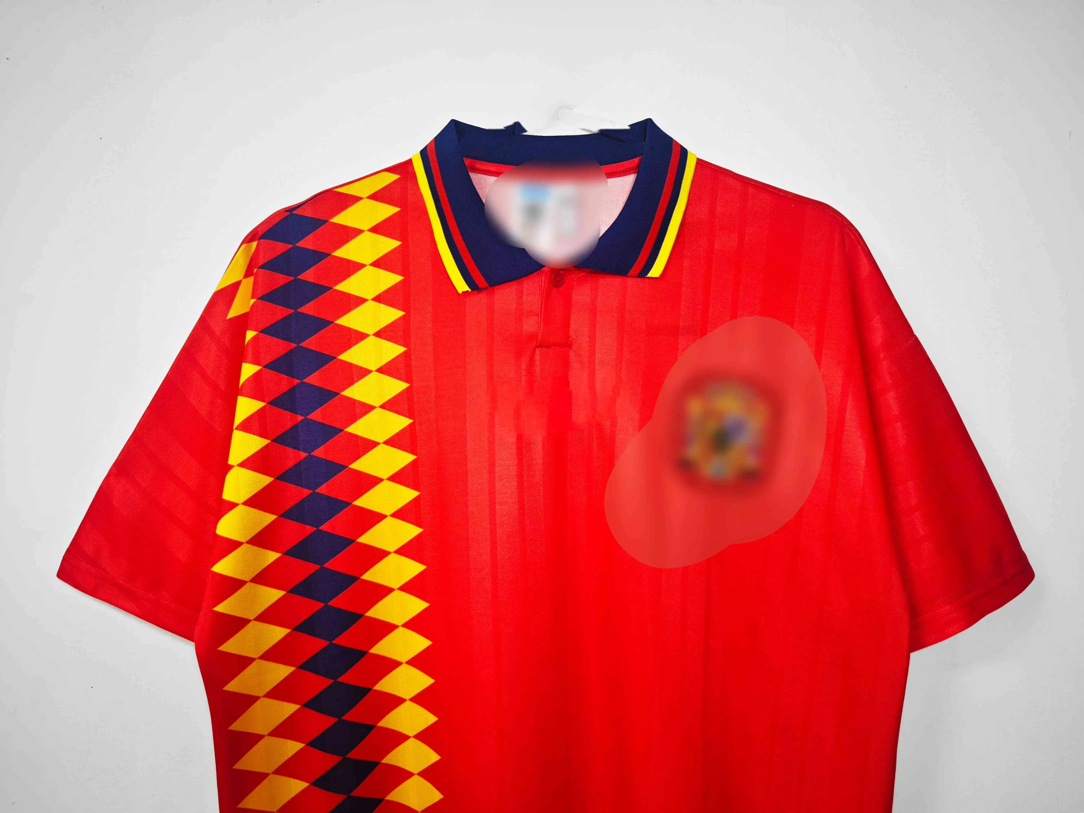 1994 Camisa de Futebol da Espanha, Camisa de Futebol Retrô, Estilo Clássico